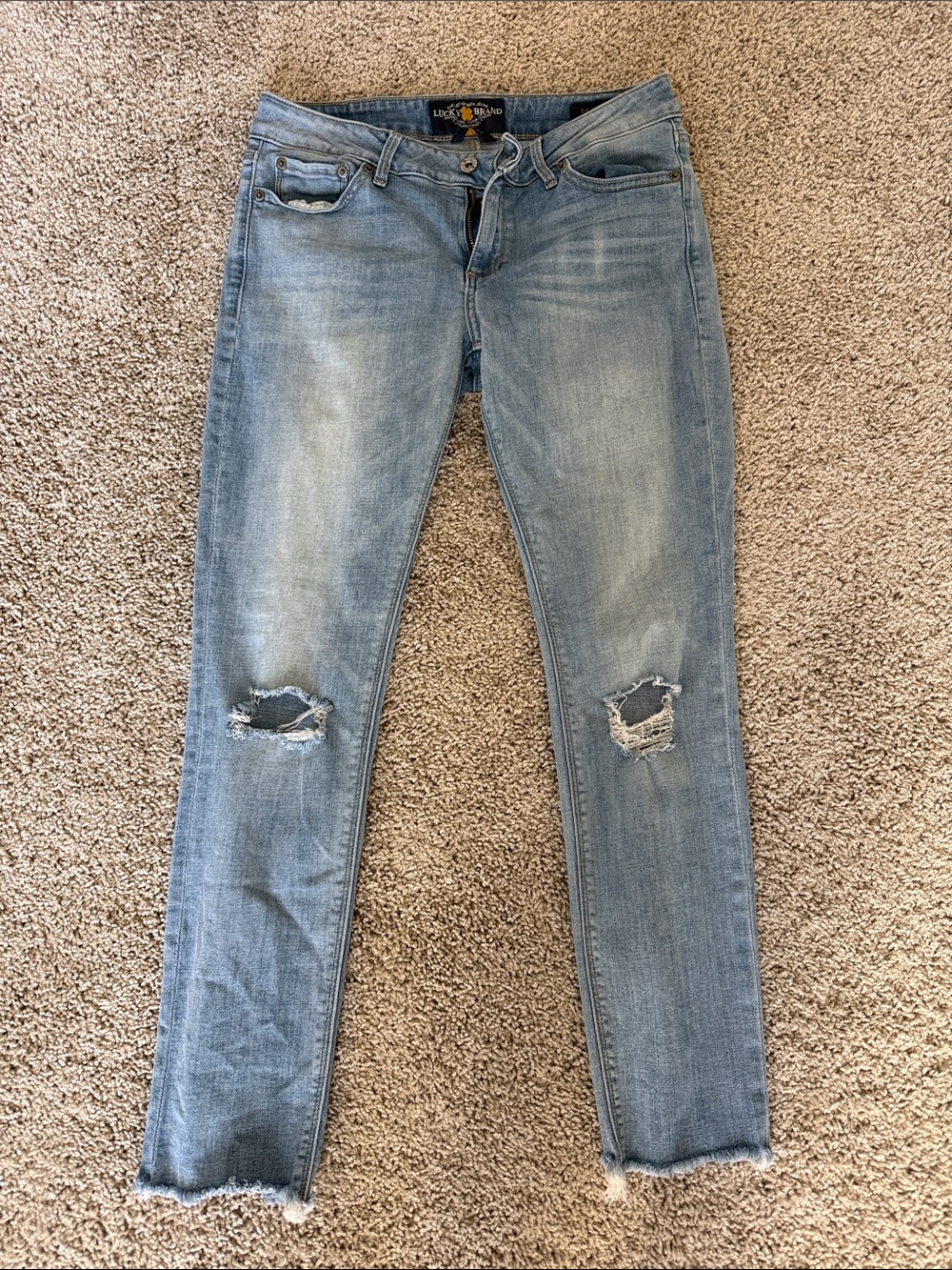 Lucky Brand Light Blue Ripped Skinny Jeans